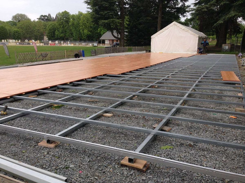 Plancher parquet bois sur structure métallique